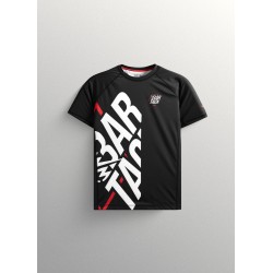 RASHGUARD MANCHES COURTES "GRAVITY" NOIR BAR TRACK