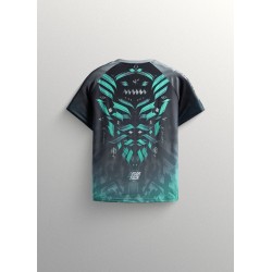 T-SHIRT DRYMAXtm "ODIN" Gris/Cyan BAR TRACK