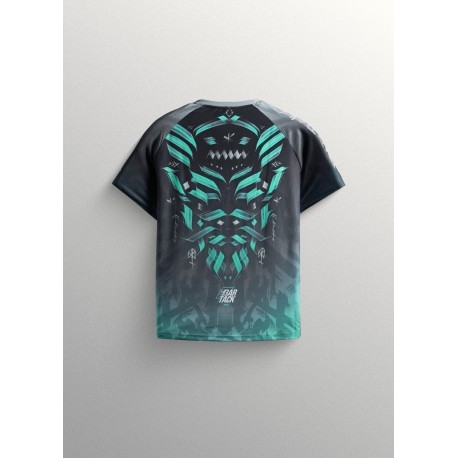 T-SHIRT DRYMAXtm "ODIN" Gris/Cyan BAR TRACK