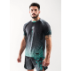 T-SHIRT DRYMAXtm "ODIN" Gris/Cyan BAR TRACK